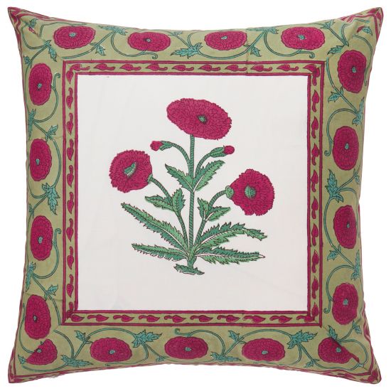 Poppy-Gina Reversible Pillow Cover - Magenta